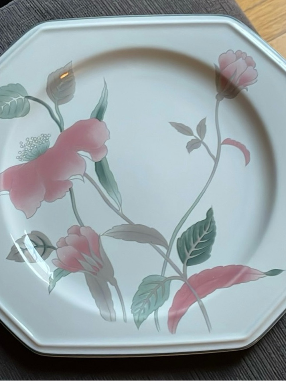 Vintage Mikasa Floral Dinner Plate in Pink and Green